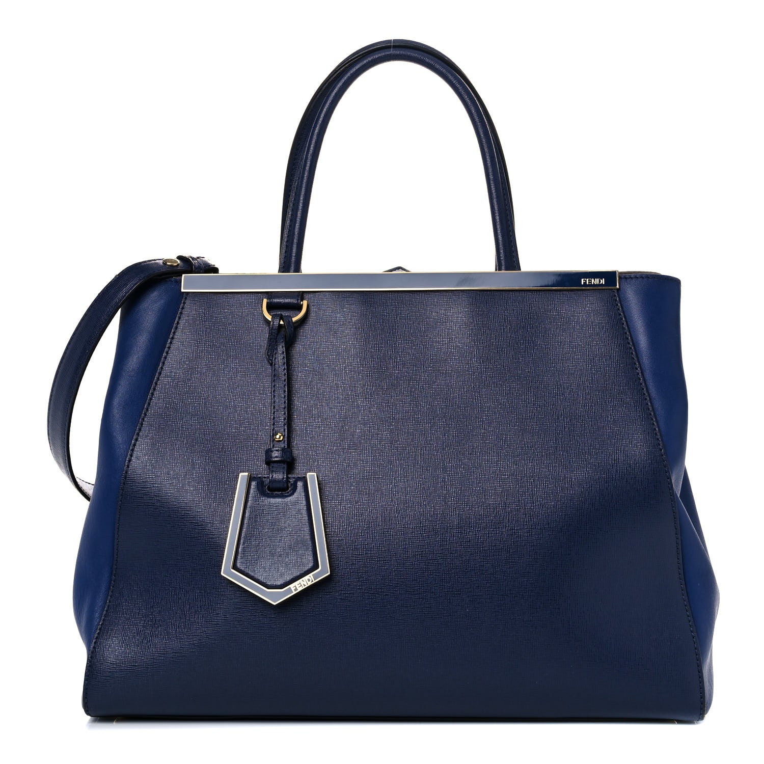 Fendi Vitello Elite Regular 2Jours Tote Blue 1 of 17