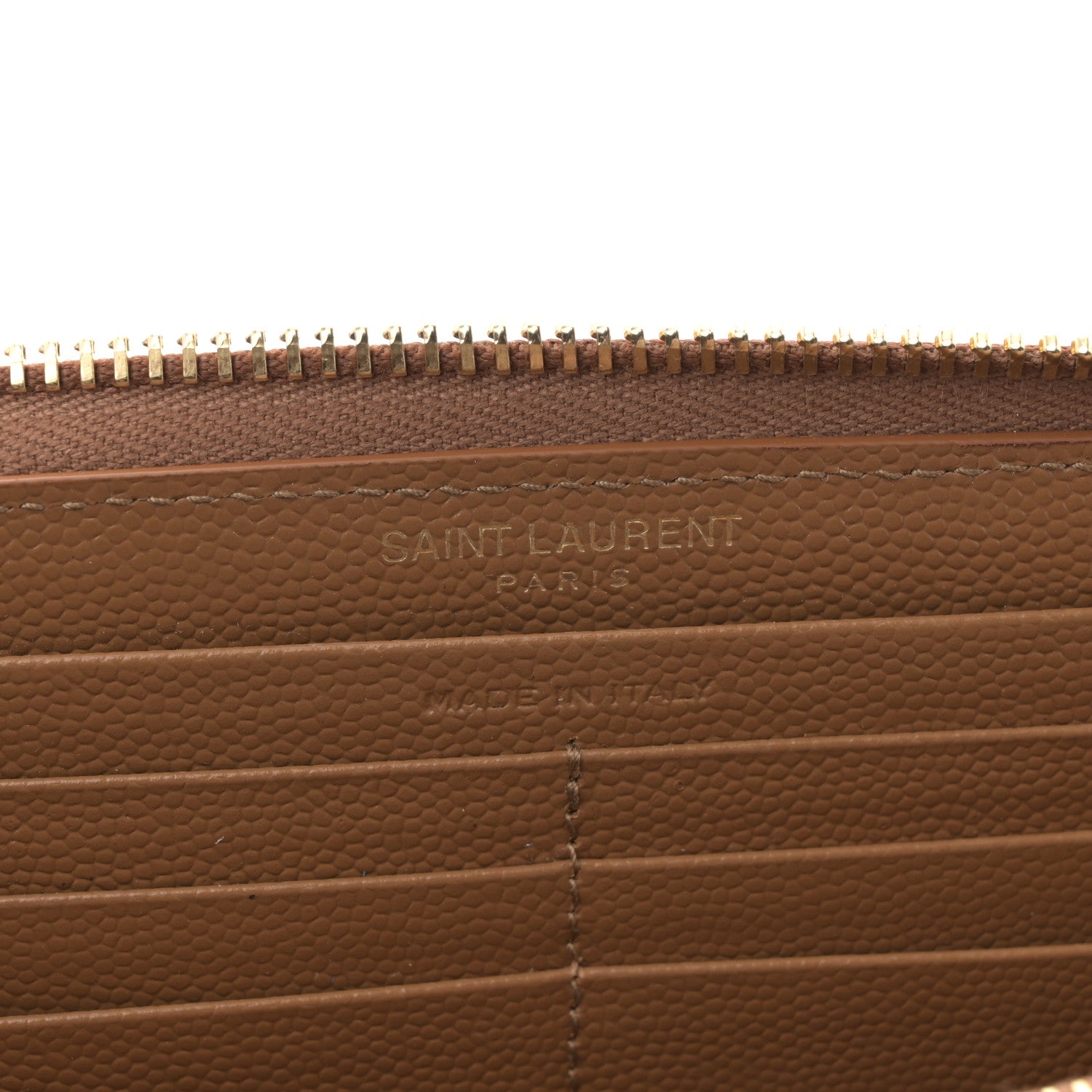 Saint Laurent Grain De Poudre Matelasse Chevron Monogram Zip Around Wallet Naturel Dark 6 of 8