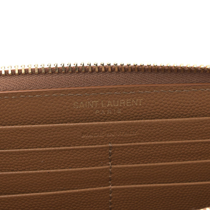 Saint Laurent Grain De Poudre Matelasse Chevron Monogram Zip Around Wallet Naturel Dark 6 of 8