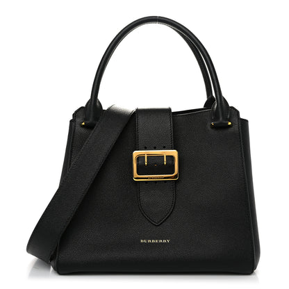 Burberry Soft Grain Calfskin Medium Buckle Tote Black 1 of 12