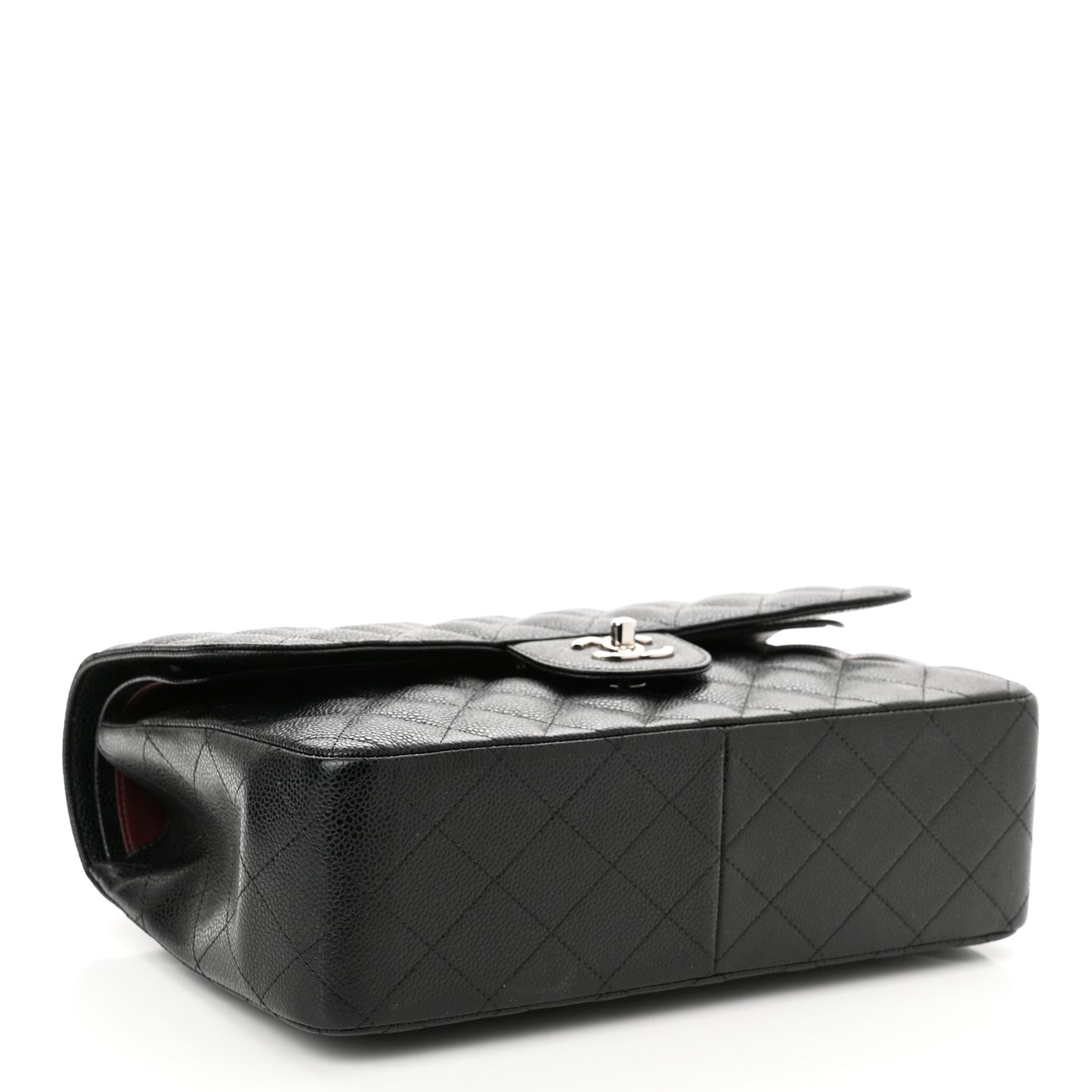 Caviar Quilted Jumbo Double Flap Black
