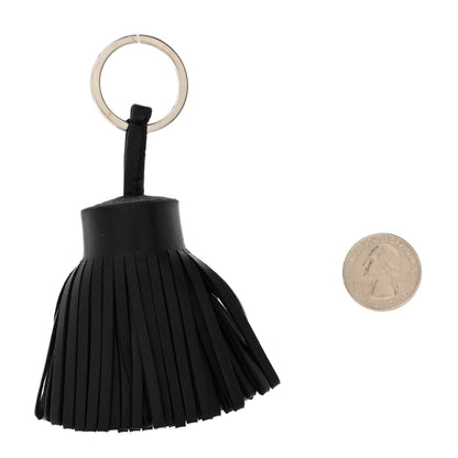 Hermes Lambskin Carmen Tassel Key Holder Black 2 of 4