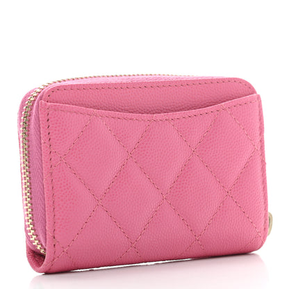 Chanel Caviar Quilted Zip Coin Purse Pink 3 of 8