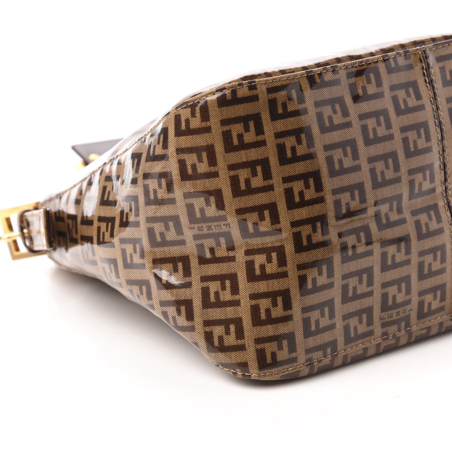Fendi Vinyl Zucchino Shoulder Bag Tobacco 6 of 10