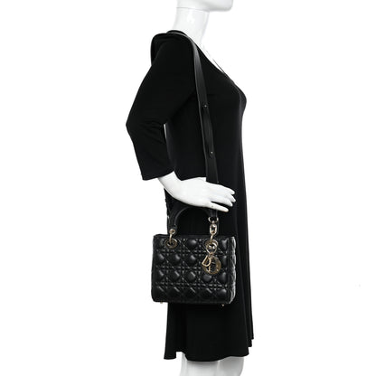 Christian Dior Lambskin Cannage Small My ABCDior Lady Dior Black 2 of 10