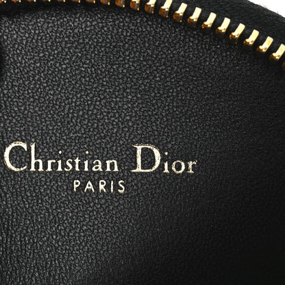 Christian Dior Calfskin Cannage Round Caro Pouch Black 6 of 10