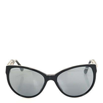 Chanel Cat Eye Chain Polarized Sunglasses 5215-Q Black 2 of 8