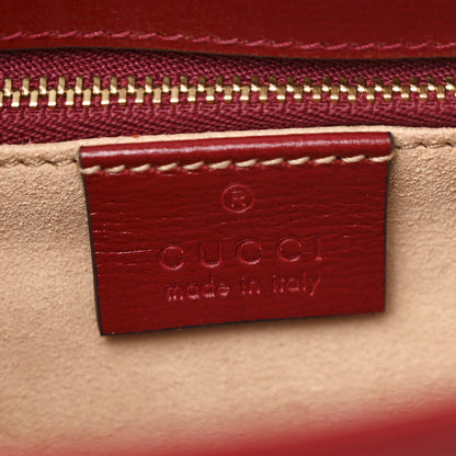 Gucci GG Supreme Monogram Azalea Calfskin Horsebit 1955 Shoulder Bag Beige Ebony New Cherry Red 6 of 10