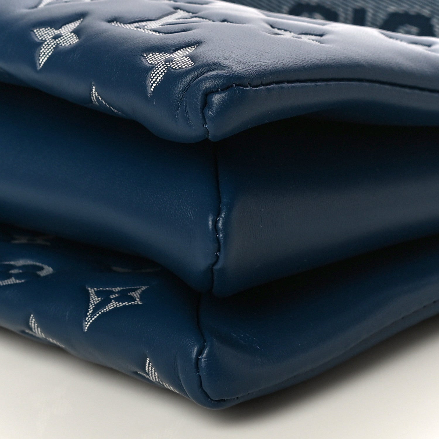 Louis Vuitton Lambskin Embossed Monogram Coussin PM Denim Blue 11 of 12