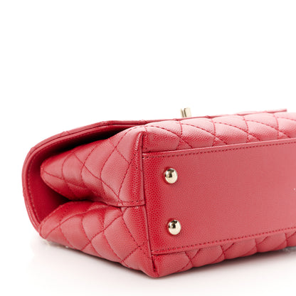 Chanel Caviar Quilted Mini Coco Handle Flap Red 10 of 11