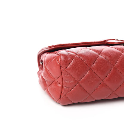 Chanel Lambskin Quilted Flap Cosmetic Case Red 8 of 9