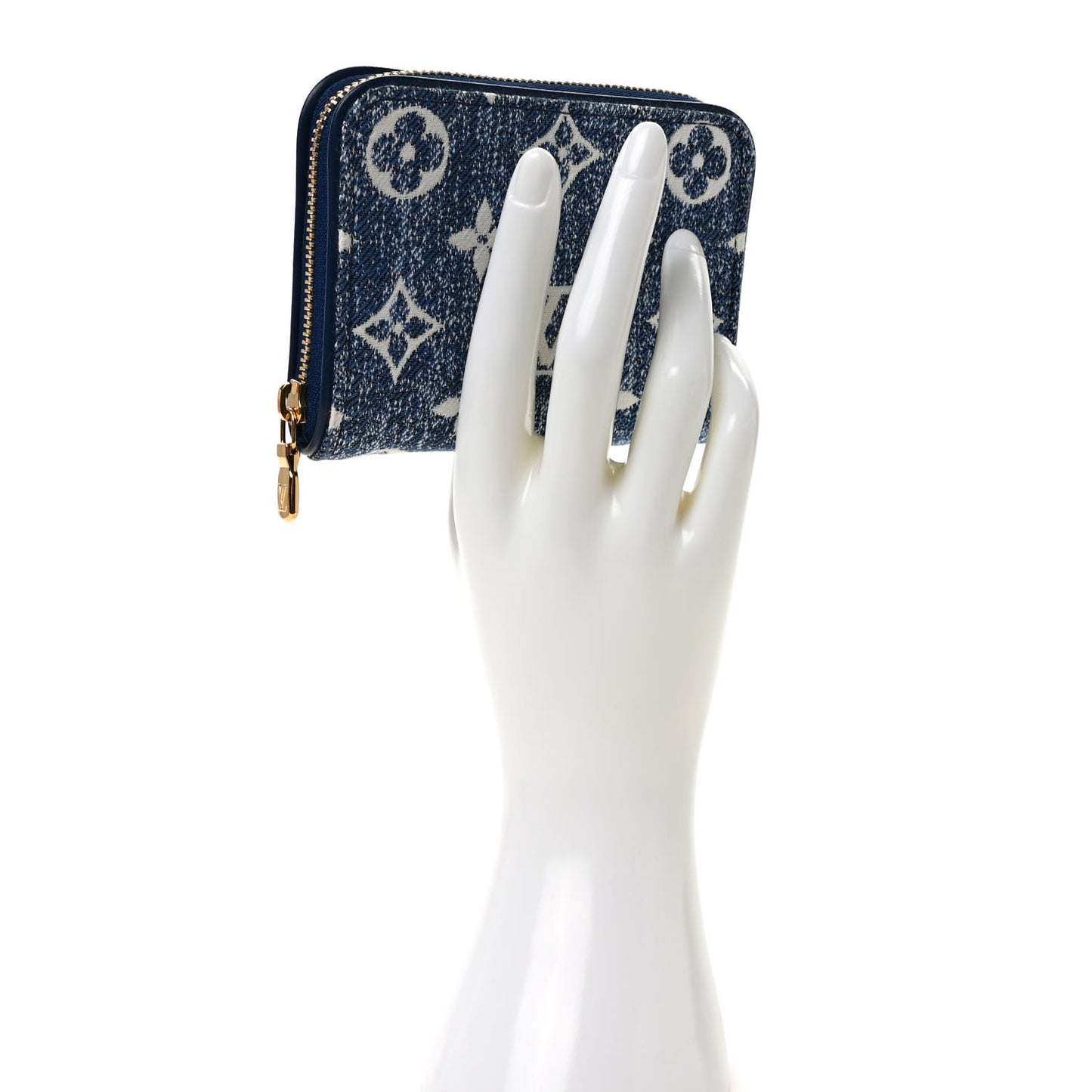 Denim Monogram Jacquard Zippy Coin Purse Bleu