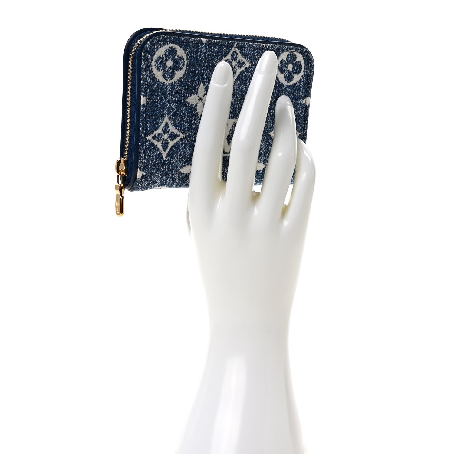 Louis Vuitton Denim Monogram Jacquard Zippy Coin Purse Bleu 2 of 6