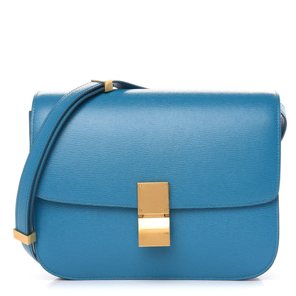 Celine Liege Calfskin Medium Classic Box Flap Bag Turquoise 1 of 10