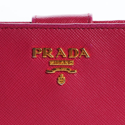 Prada Saffiano Metal Wallet Ibisco 6 of 10