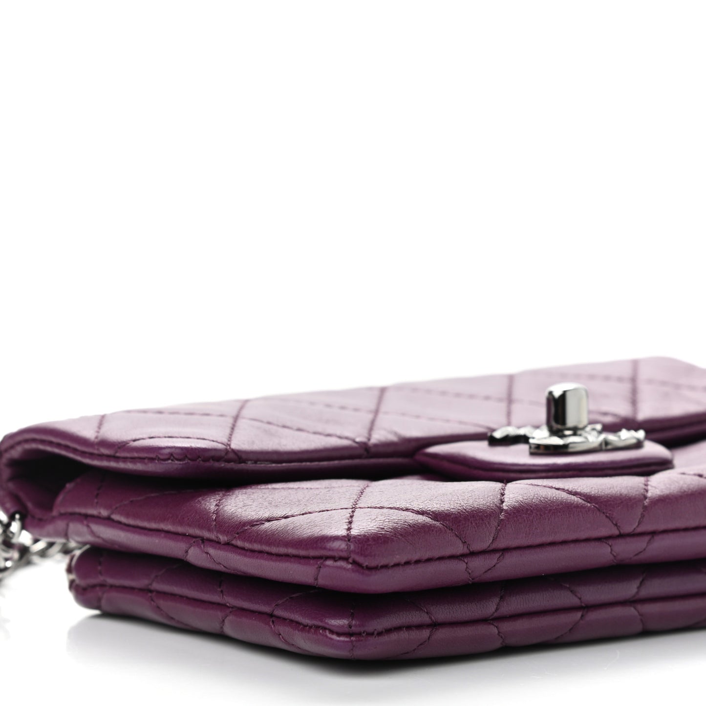 Lambskin Quilted Mini Mineral Nights Flap Crossbody Bag Purple