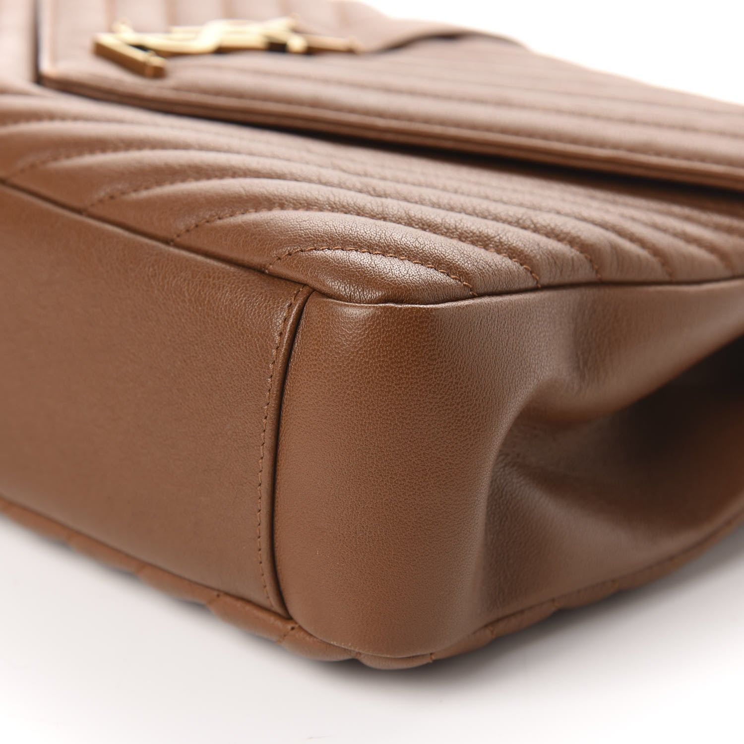 Saint Laurent Sheepskin Matelasse Chevron Monogram Large College Satchel Cognac 7 of 11