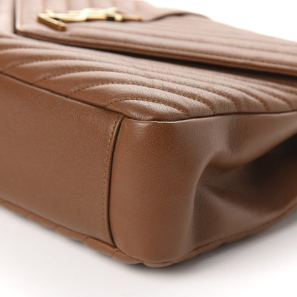 Saint Laurent Sheepskin Matelasse Chevron Monogram Large College Satchel Cognac 7 of 11