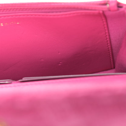 Chanel Wool Tweed Lambskin Quilted Chanel 19 Wallet On Chain WOC and Coin Purse Fuchsia 13 of 13