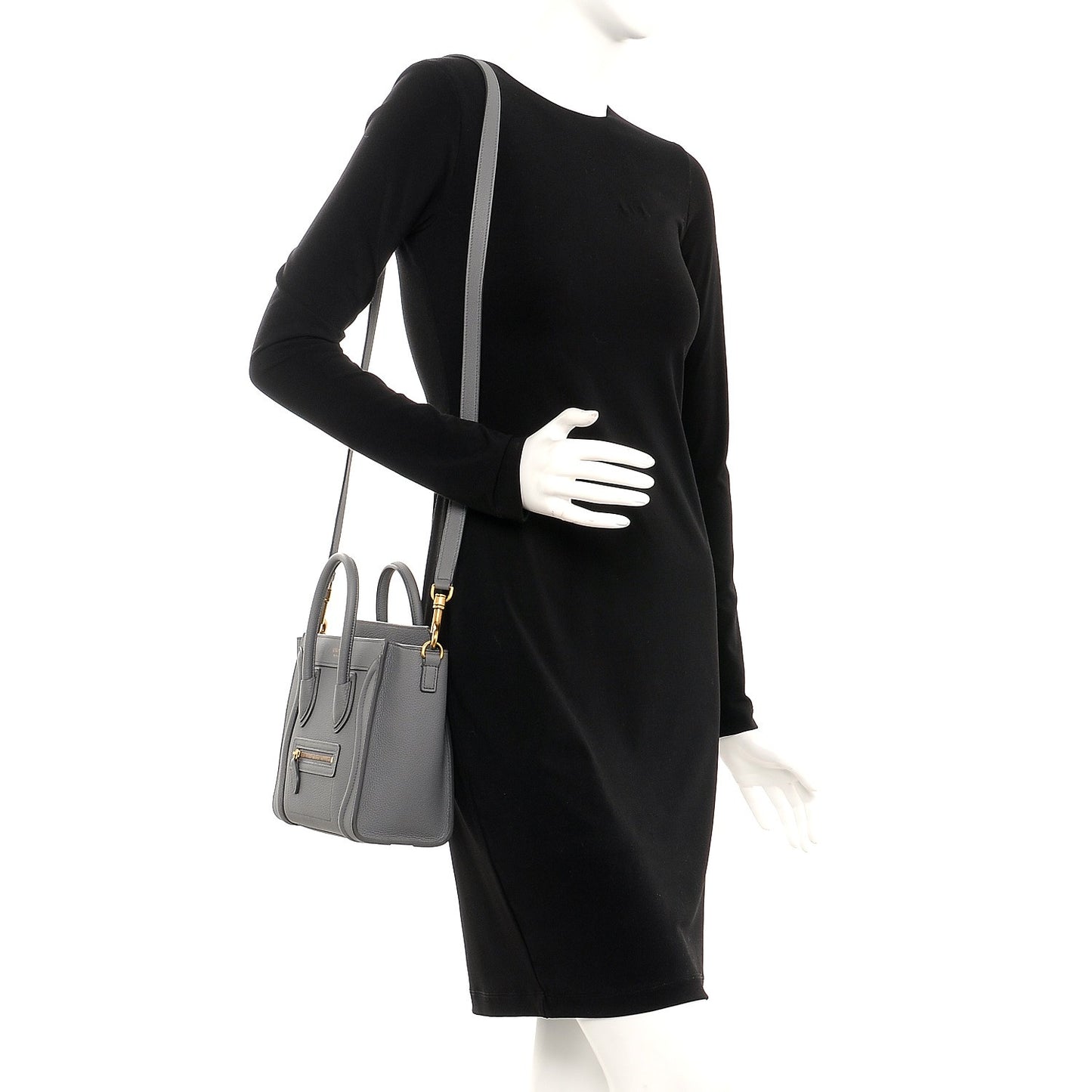 Drummed Calfskin Nano Luggage Kohl