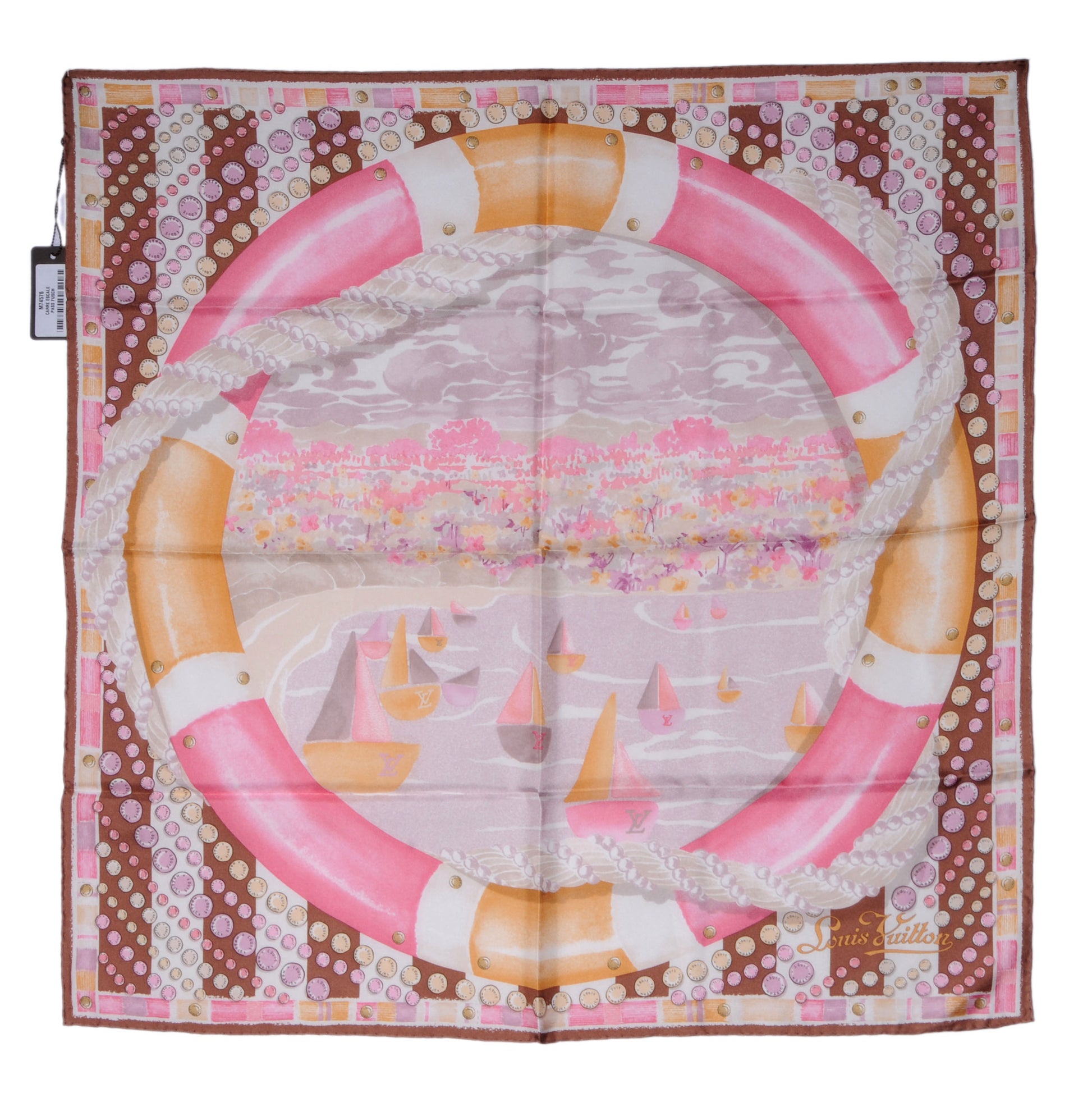 Louis Vuitton Silk Carre Escale Square Scarf Fuchsia 2 of 5