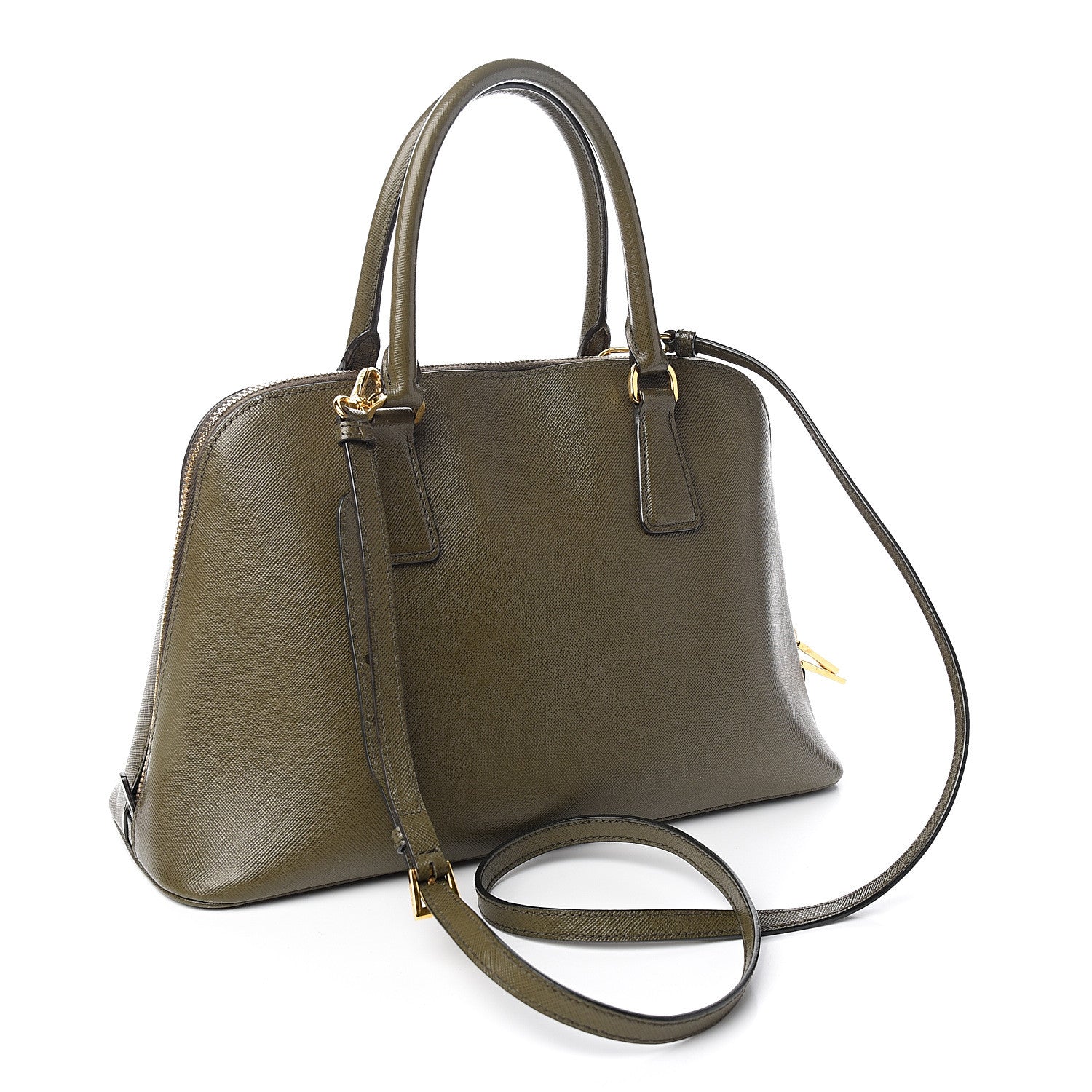 Prada Saffiano Lux Medium Promenade Tote Militare 2 of 10