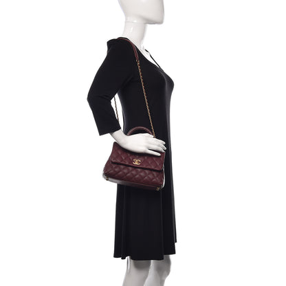 Chanel Caviar Lizard Quilted Mini Coco Handle Flap Burgundy 2 of 10