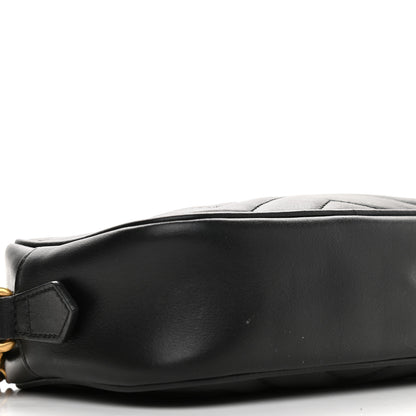 Gucci Calfskin Matelasse Mini GG Marmont Chain Shoulder Bag Black 8 of 10