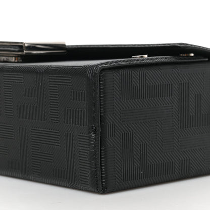 Fendi Vitello King FF Lines Embossed Baguette Soft Trunk Black 14 of 17