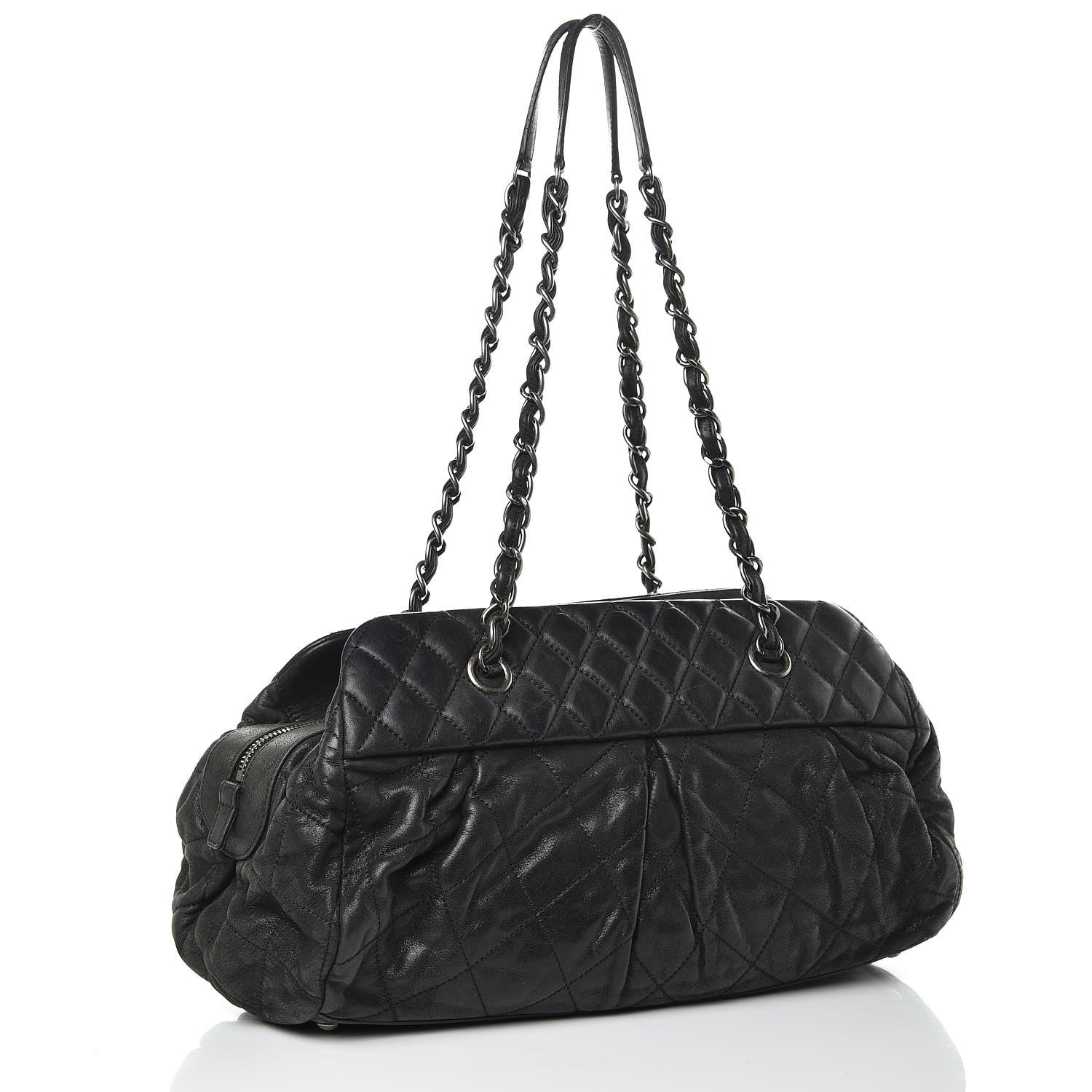 Chanel Iridescent Calfskin Chic Quilt Bowling Bag Black 3 of 13