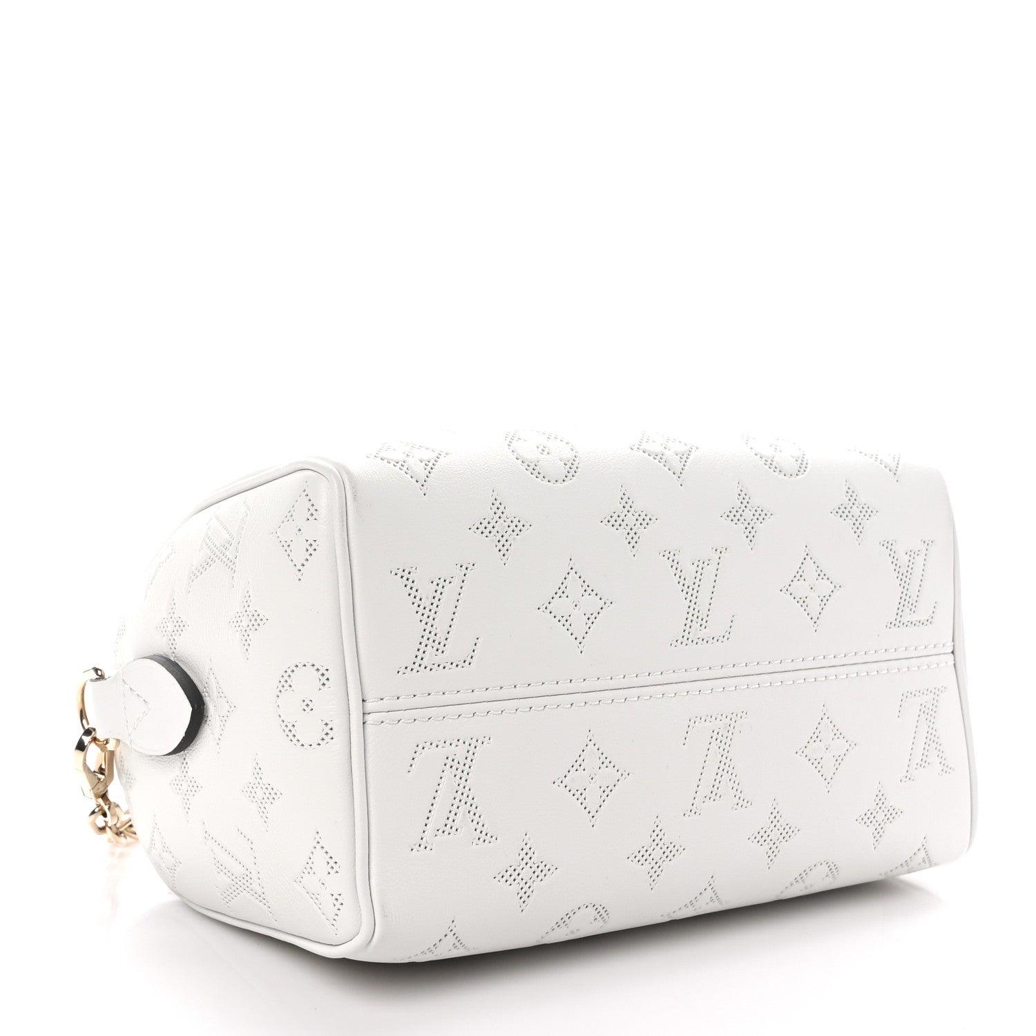 Louis Vuitton Monogram Embossed Calfskin Speedy Bandouliere 20 White Blanc 4 of 9