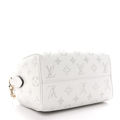 Louis Vuitton Monogram Embossed Calfskin Speedy Bandouliere 20 White Blanc 4 of 9
