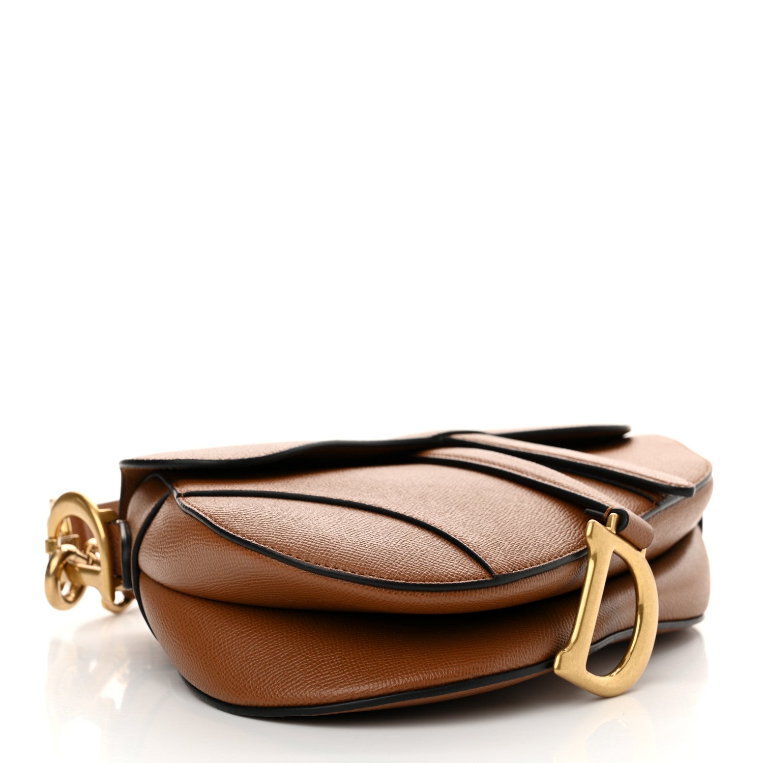 Christian Dior Grained Calfskin Saddle Bag With Strap Camello 4 of 11