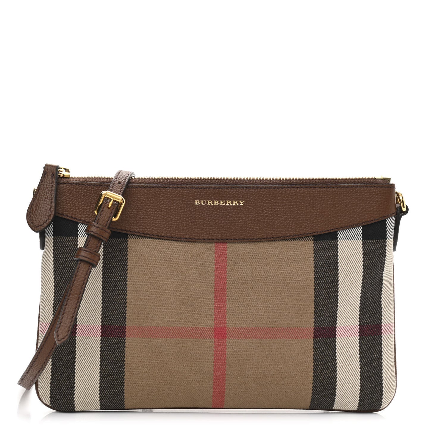 House Check Derby Peyton Crossbody Clutch Bag Tan