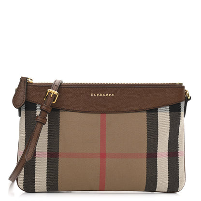 Burberry House Check Derby Peyton Crossbody Clutch Bag Tan 1 of 10
