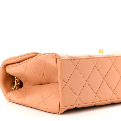 Chanel Lambskin Quilted Chaine Lettre Flap Brown 9 of 11