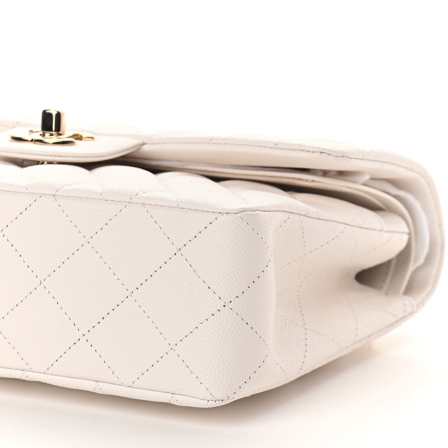 Caviar Quilted Small Double Flap White
