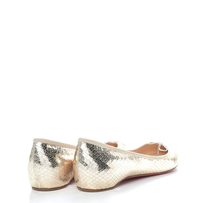 Christian Louboutin Metallic Snakeskin Embossed Solasofia Flats 40 Gold 4 of 7