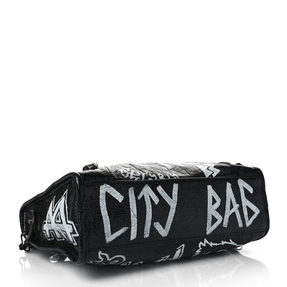 Balenciaga Agneau Classic Hardware Graffiti All Over S City Black 4 of 8