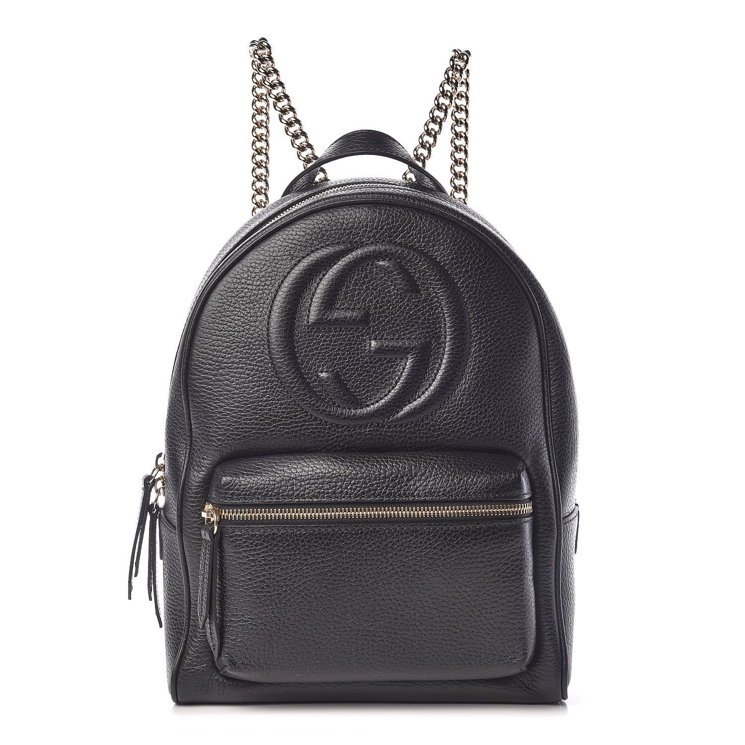 Gucci Pebbled Calfskin Soho Chain Backpack Black 1 of 10