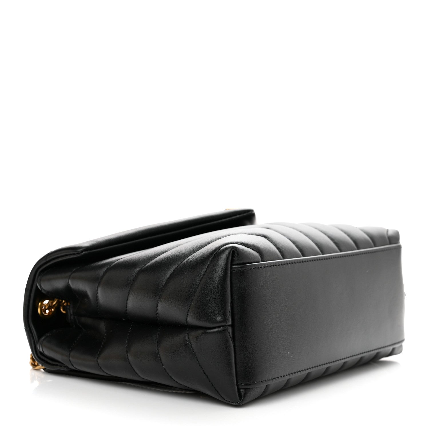 Saint Laurent Calfskin Y Quilted Monogram Small Loulou Chain Satchel Black 4 of 10