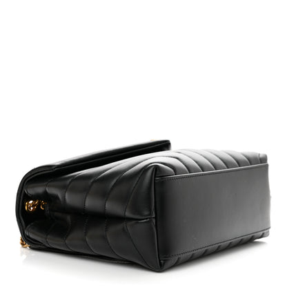 Saint Laurent Calfskin Y Quilted Monogram Small Loulou Chain Satchel Black 4 of 10
