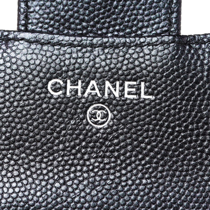 Chanel Iridescent Caviar Chevron Quilted Compact Flap Wallet Black 6 of 10
