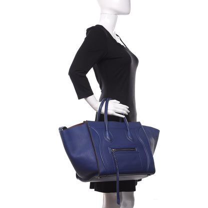 Celine Supple Calfskin Medium Phantom Luggage Indigo 2 of 13