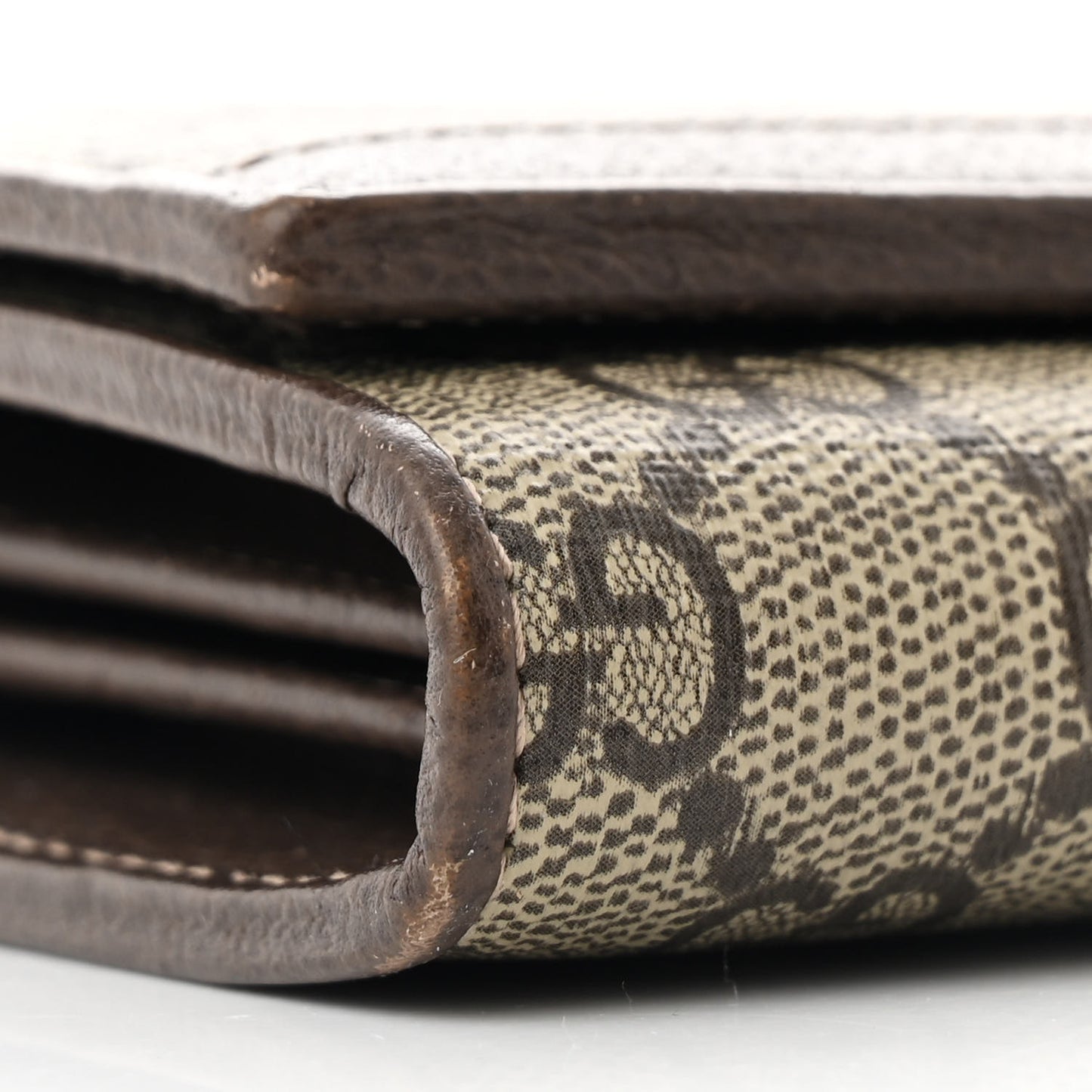 GG Supreme Monogram Web Ophidia Wallet On Chain Brown