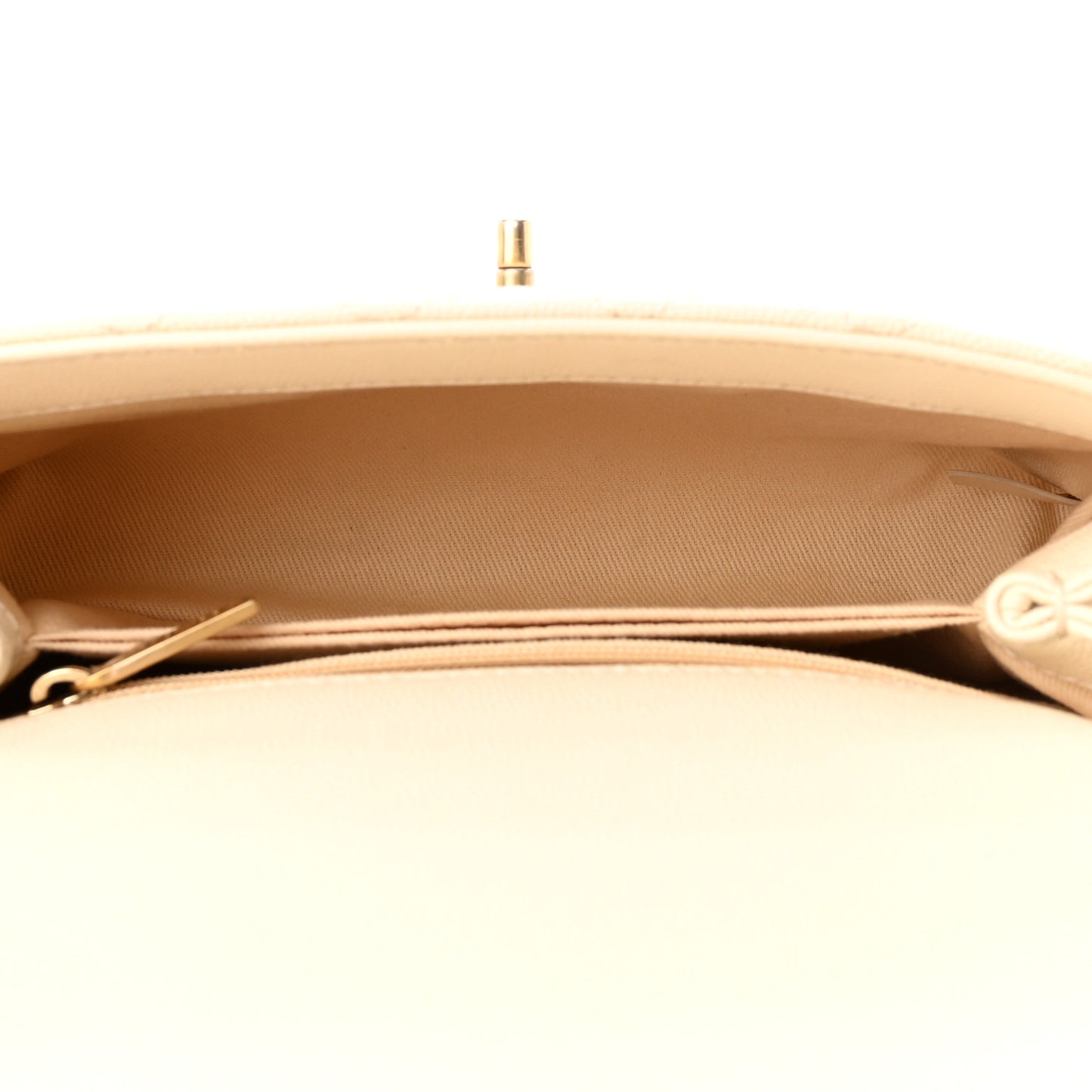 Caviar Quilted Mini Coco Handle Flap Beige