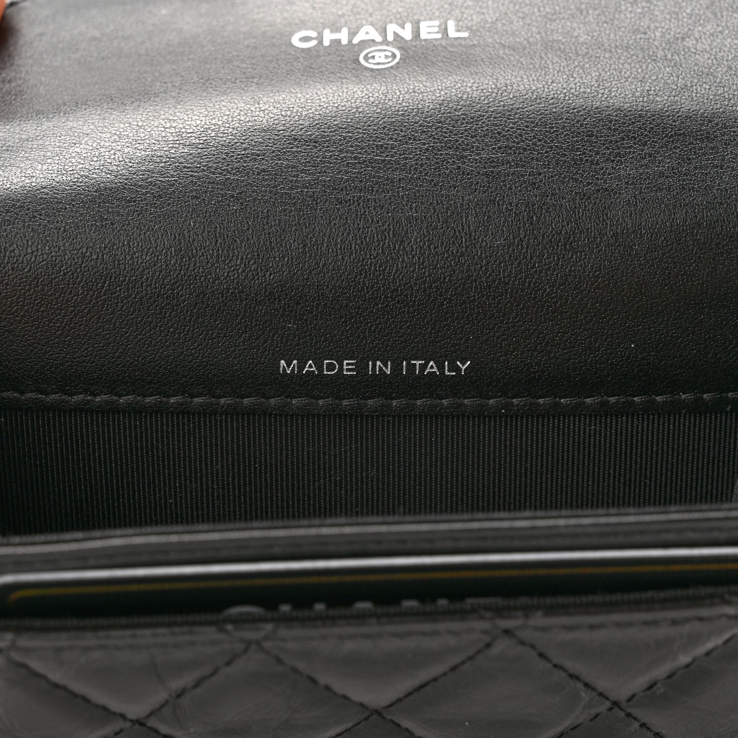Aged Calfskin Quilted Reissue Flap Card Holder So Black