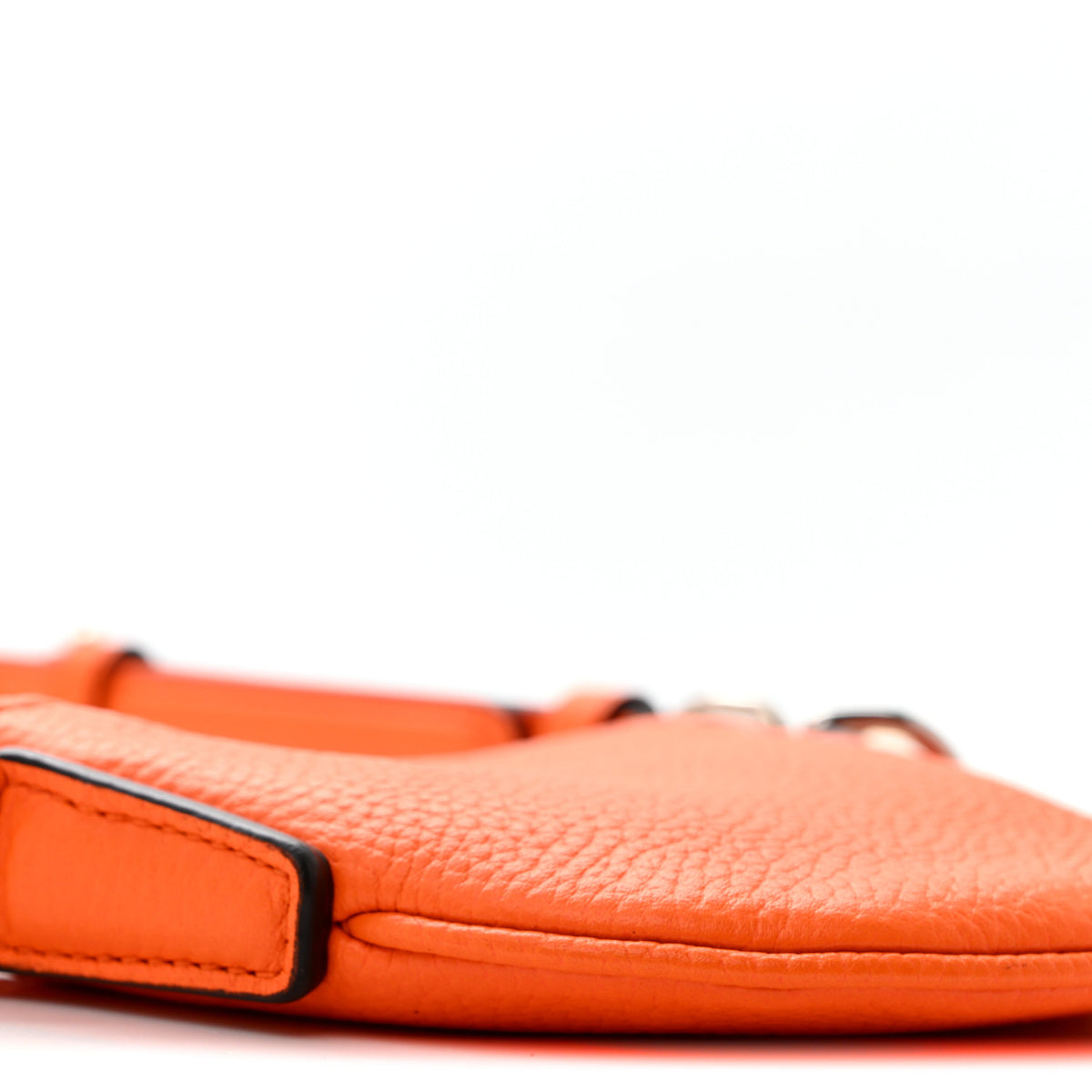 Pebbled Calfskin Mini B Shoulder Bag Orange