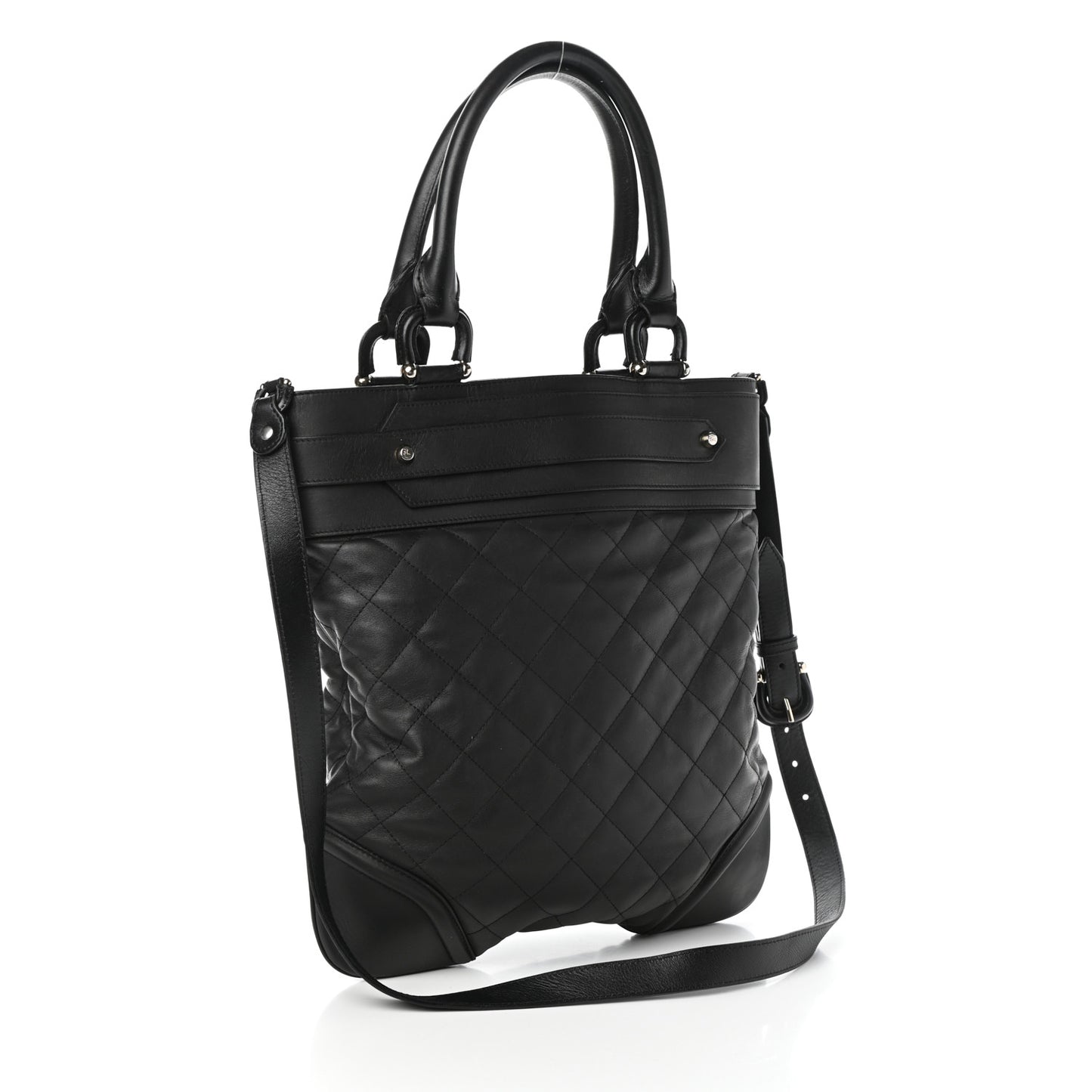 Calfskin Quilted Crossbody Bag Black