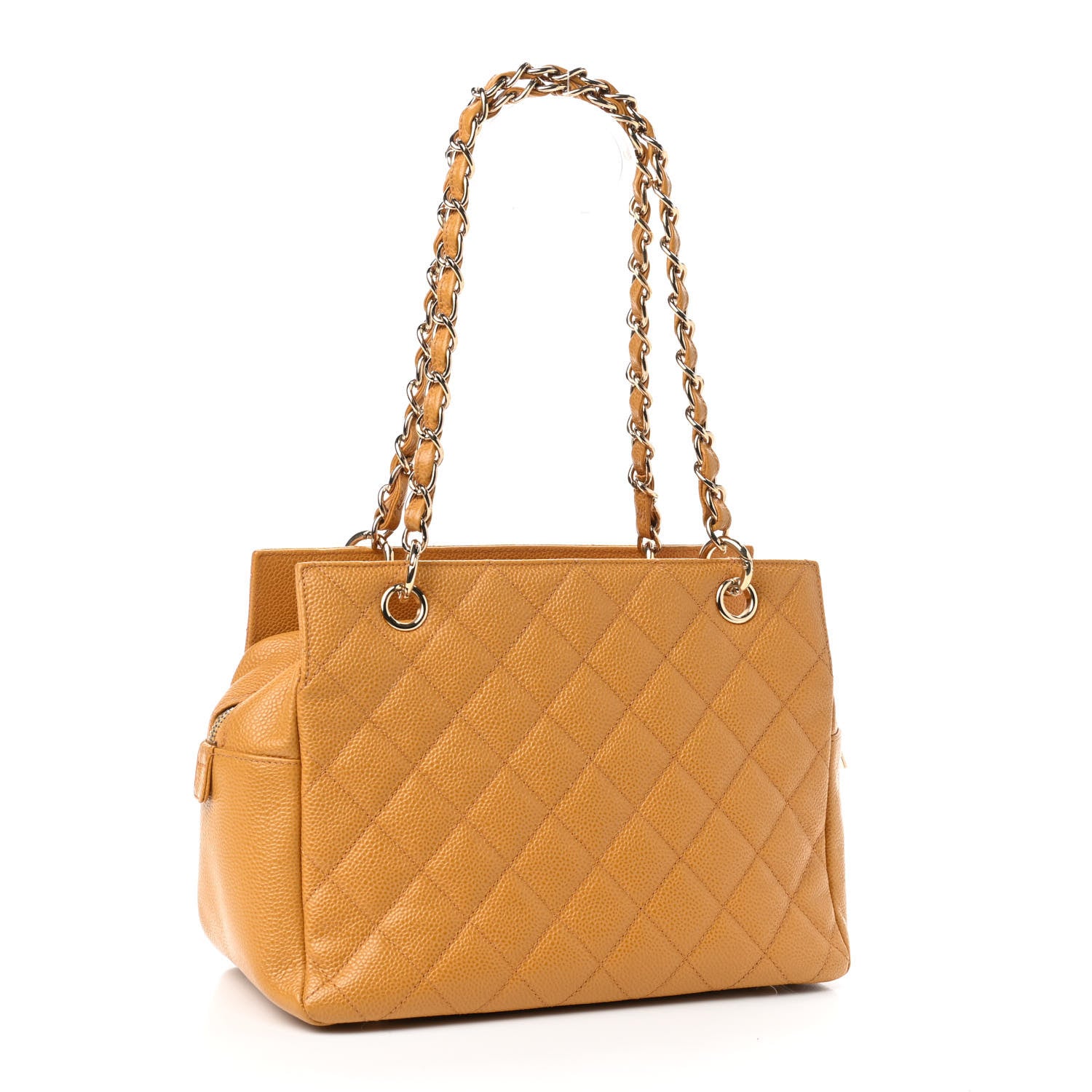 Chanel Caviar Quilted Petit Timeless Shopping Tote PTT Ochre 2 of 8